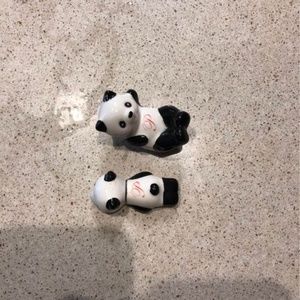 Philippe Panda Ceramic Ware Chopsticks Rest Stand Rack x 2